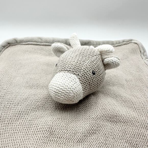 Peacock Alley Light Grey Fleece Giraffe Lovey Security Baby Blanket Soft Plush - Picture 2 of 10